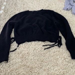 brandy melville cropped sweater with ties